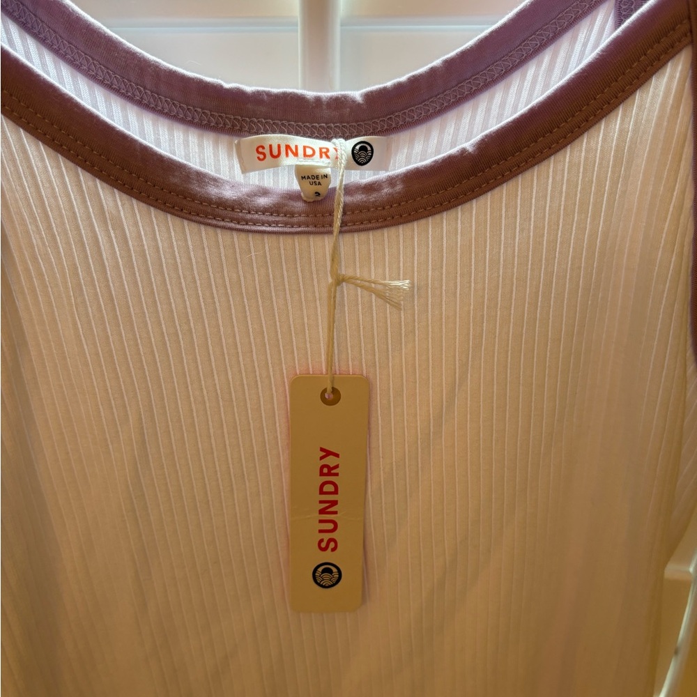 Sundry lavender ribbed strappy tank size 2, or medium new with tags NWT